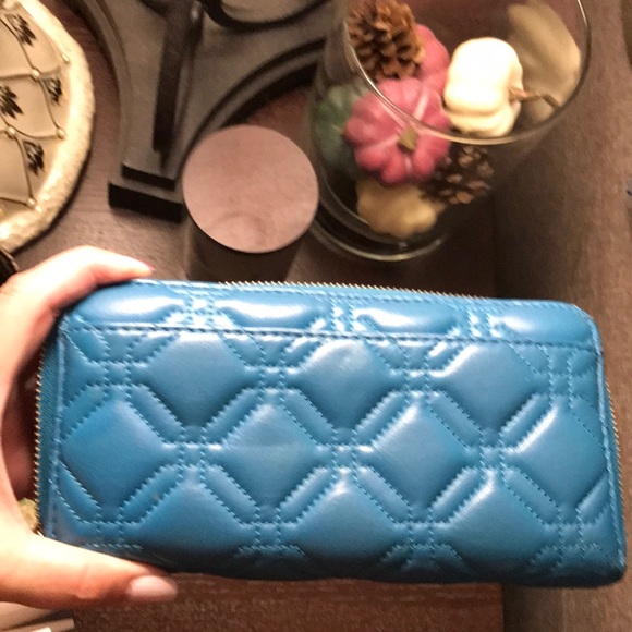 KATE SPADE Teal ASTOR Puffy Leather Wallet - Picture 7 of 7